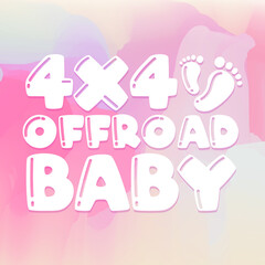 Offroad Baby Illustration Clip Art Design Shape. New Born Collection Silhouettes Icon Vector.