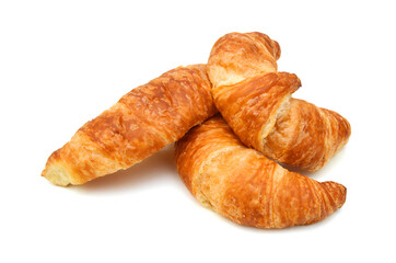 Fresh and tasty croissant over white background 