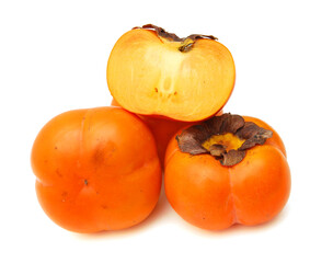 Slice persimmon  isolated on white background