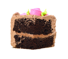 Blank birthday cake on white background 