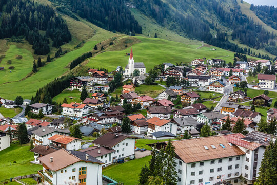 Mountain Village on Summer day