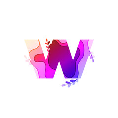 Letter W logo in Paper Cut Concept, Colorful Multi-Layers Wave Abstract Pattern in White Background, Vector