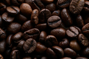 Top view of roasted Coffee Beans for background or banner