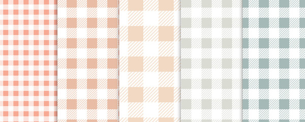 Vichy Seamless. Pastel gingham pattern. Background for Easter, wallpaper, blanket. Set of pastel pallet. - obrazy, fototapety, plakaty