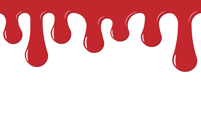 Drops of red liquid, and, paint, blood on the wall vector isolated