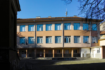 Street and Buildings at the center of city of Plovdiv, Bulgaria