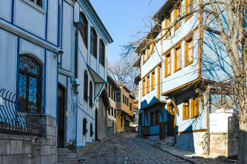 Plakat The old town in city of Plovdiv, Bulgaria