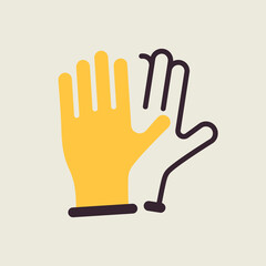 Medical protective rubber gloves vector icon