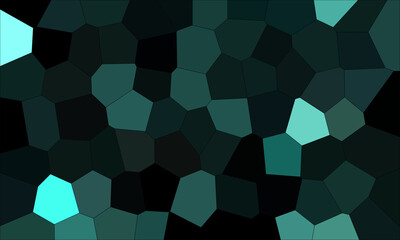 Obraz na płótnie Canvas Abstract dark mosaic or puzzle consists of green emerald black polygons. Laconic glowing wallpaper. Conceptual geometric flat design. Digital artwork. Great as cover, print, blank, pattern, texture.
