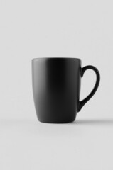 Black curved mug mockup, vertical.