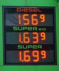 Benzinpreise / Gas Prices Board