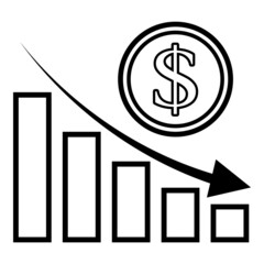 Dollar Flat Icon Isolated On White Background