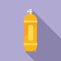 Pool oxygen tank icon flat vector. Cleaning pool