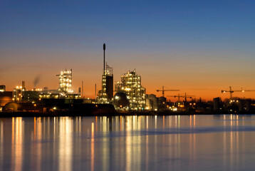 Chemical factory on the board of the river Merwede near Dordrecht