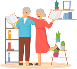 Reading people flat character set with books magazines literature isolated vector illustration. Young male and female readers dressed in trendy clothes relaxing at home with books or textbooks