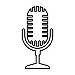 Microphone, audio, mic, mike outline icon. Line vector design.