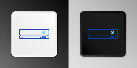 Obraz premium Line Video game console icon isolated on grey background. Colorful outline concept. Vector
