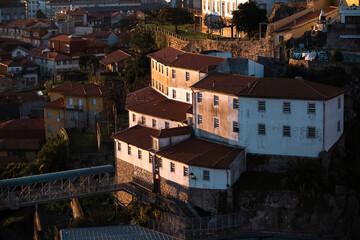 Fototapeta premium View of buildings in the historic district in Porto, Portugal.