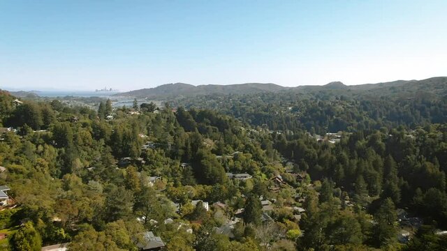 Aerial of Bolinas FairFax Ridge, Mount Tamalpias, Mill Valley, California