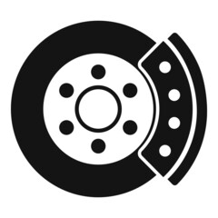 Car brake disk icon simple vector. Disc pad