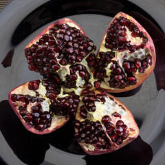 image of ripe pomegranate fruit close-up