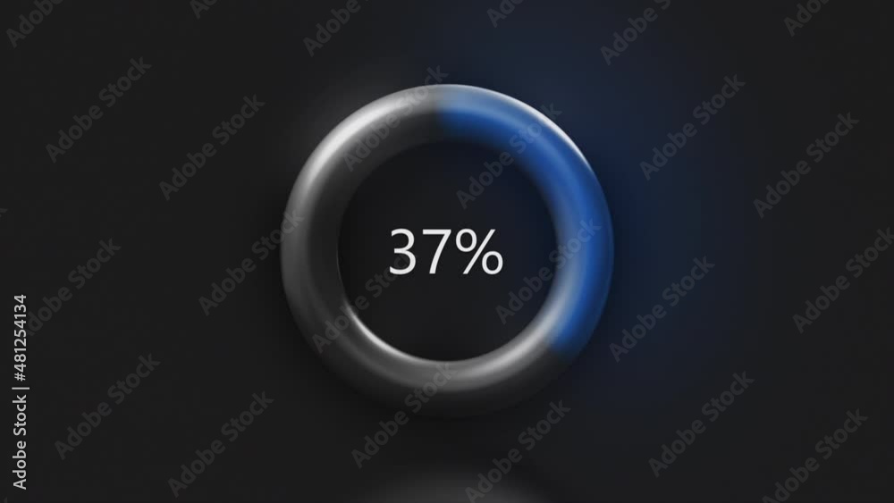 Poster loading ring with percentages. motion. ring with moving colored loading line and increase in number 