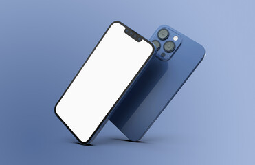 Front and back mockup of a smartphone