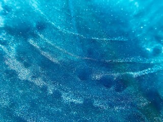 underwater scene with bubbles