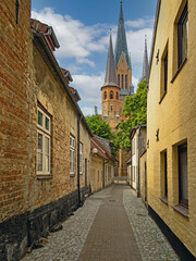 Altstadt von Schleswig mit dem Schleswiger Dom aus Backstein, Schleswig-Holstein, Deutschland