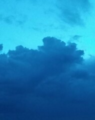 Deep blue cloudy sky before rain