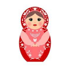 russian doll isolated on white, matrioshka, matrioska, matrioscka