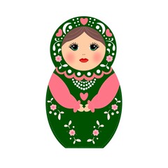 russian doll isolated on white, matrioshka, matrioska, matrioscka