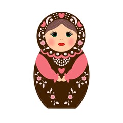 russian doll isolated on white, matrioshka, matrioska, matrioscka