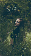 Botanic garden, eco-park, day off photoshoot, sunset and nature