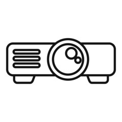 Movie projector icon outline vector. Film cinema