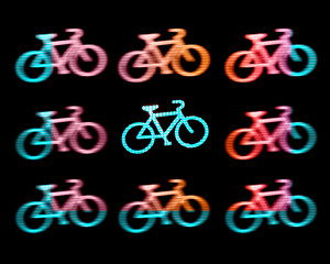 Colourful bicycle symbol abstract wallpaper art