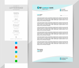 A4 size Business letterhead template. This modern creative and elegant letterhead is a must for your office. 2 theme colorwork, black, and others.
