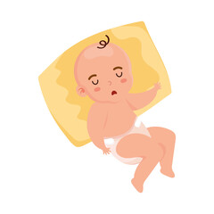 little baby with pillow