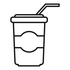Cinema soda cup icon outline vector. Video film