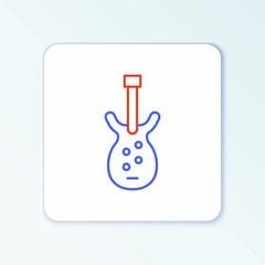 Line Electric bass guitar icon isolated on white background. Colorful outline concept. Vector