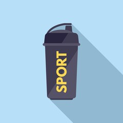 Sport shaker icon flat vector. Gym food