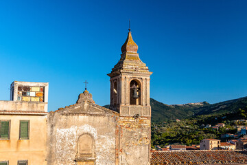 Fototapeta na wymiar Saint Mary church in castle square. Castelbuono, Madonie mountains, Sicily