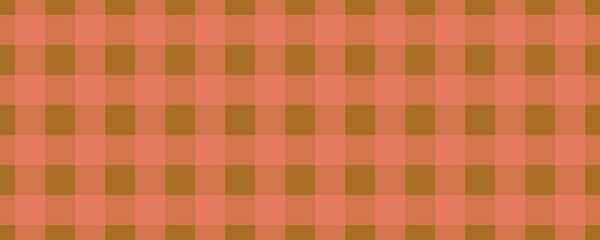 Banner, plaid pattern. Brown on Salmon color. Tablecloth pattern. Texture. Seamless classic pattern background.