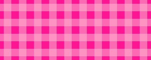 Fototapeta premium Banner, plaid pattern. Deep pink on Pink color. Tablecloth pattern. Texture. Seamless classic pattern background.