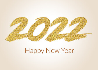Obraz na płótnie Canvas 2022 Happy New Year in golden design, Holiday greeting card design