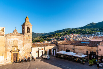 Fototapeta na wymiar Saint Mary church in castle square. Castelbuono, Madonie mountains, Sicily