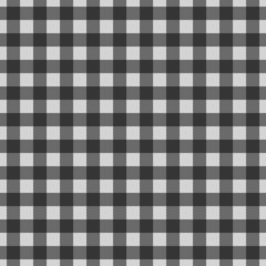 Plaid pattern. Light grey on Black color. Tablecloth pattern. Texture. Seamless classic pattern background.