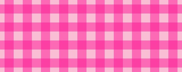 Banner, plaid pattern. Pink on Deep pink color. Tablecloth pattern. Texture. Seamless classic pattern background.