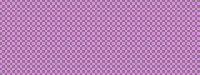 Checkerboard banner. Grey and Violet colors of checkerboard. Small squares, small cells. Chessboard, checkerboard texture. Squares pattern. Background.