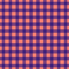 Plaid pattern. Salmon on Navy color. Tablecloth pattern. Texture. Seamless classic pattern background.